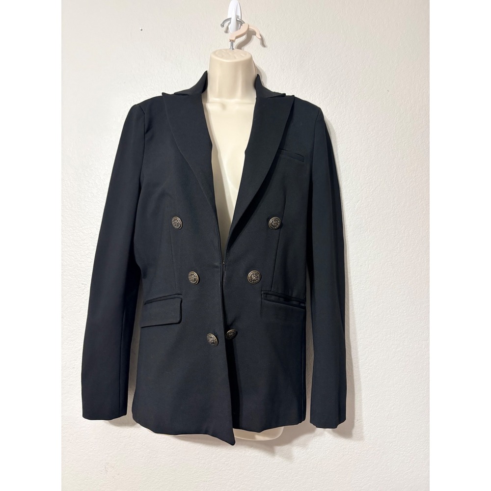 Jamison Black Double Breasted Blazer Dicky Compatible Crest Buttons Size M